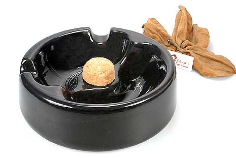 Pipe Ashtray Ceramic Combination black for two Pipes